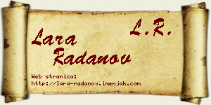 Lara Radanov vizit kartica